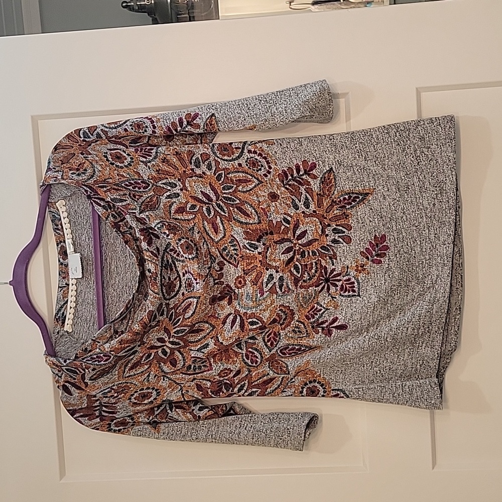 Anthropologie 3/4 Sleeve Floral Top